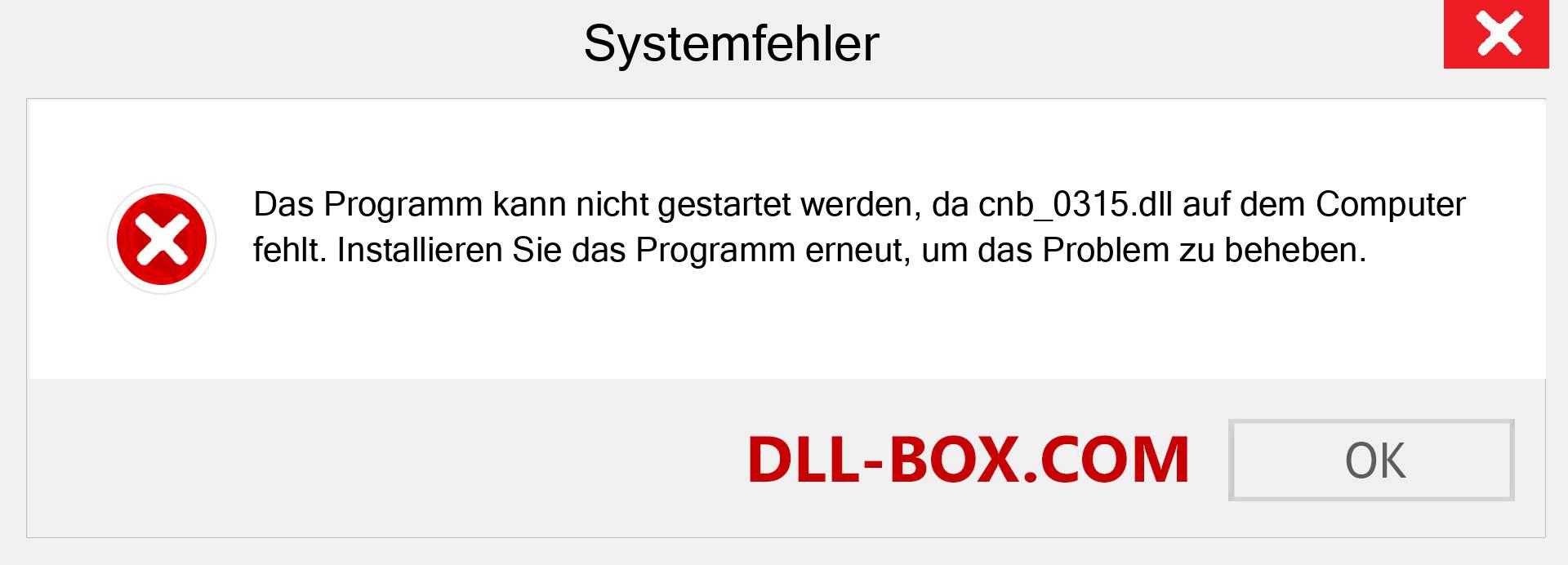 cnb_0315.dll-Datei fehlt?. Download für Windows 7, 8, 10 - Fix cnb_0315 dll Missing Error unter Windows, Fotos, Bildern